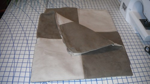 Next project- Suede totebag made from a pillowcase